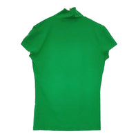 RALPH LAUREN POLO GOLF サイズS 肩ジップ ハイネック 半袖Ｔシャツ カットソー グリーン ネイビー レディース ラルフローレン【中古】5-0622S♪