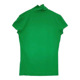 RALPH LAUREN POLO GOLF サイズS 肩ジップ ハイネック 半袖Ｔシャツ カットソー グリーン ネイビー レディース ラルフローレン【中古】5-0622S♪