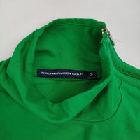 RALPH LAUREN POLO GOLF サイズS 肩ジップ ハイネック 半袖Ｔシャツ カットソー グリーン ネイビー レディース ラルフローレン【中古】5-0622S♪