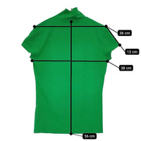 RALPH LAUREN POLO GOLF サイズS 肩ジップ ハイネック 半袖Ｔシャツ カットソー グリーン ネイビー レディース ラルフローレン【中古】5-0622S♪