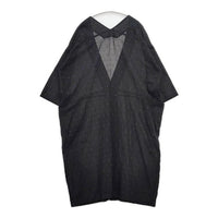 evam eva E201T166 cutdobby robe カットドビー ローブ 定価30800円 総柄 羽織 コート ブラック レディース エヴァムエヴァ【中古】5-0726M∞