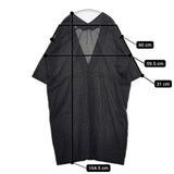 evam eva E201T166 cutdobby robe カットドビー ローブ 定価30800円 総柄 羽織 コート ブラック レディース エヴァムエヴァ【中古】5-0726M∞