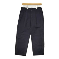 MARGARET HOWELL 578-7143007 COTTON LINEN スラックス クロップド丈 パンツ 濃紺 ネイビー レディース マーガレットハウエル【中古】5-0726M∞
