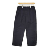 MARGARET HOWELL 578-7143007 COTTON LINEN スラックス クロップド丈 パンツ 濃紺 ネイビー レディース マーガレットハウエル【中古】5-0726M∞