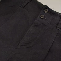 MARGARET HOWELL 578-7143007 COTTON LINEN スラックス クロップド丈 パンツ 濃紺 ネイビー レディース マーガレットハウエル【中古】5-0726M∞