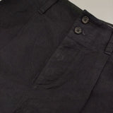 MARGARET HOWELL 578-7143007 COTTON LINEN スラックス クロップド丈 パンツ 濃紺 ネイビー レディース マーガレットハウエル【中古】5-0726M∞
