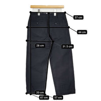 MARGARET HOWELL 578-7143007 COTTON LINEN スラックス クロップド丈 パンツ 濃紺 ネイビー レディース マーガレットハウエル【中古】5-0726M∞