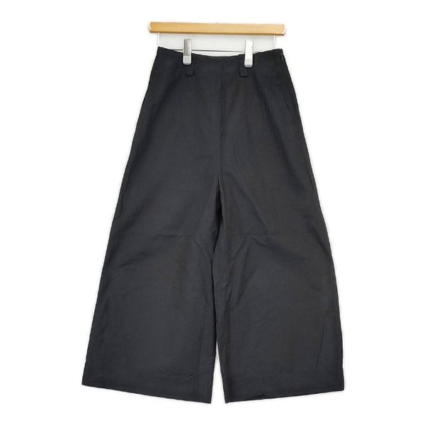 MARGARET HOWELL 578-4144001 PLAIN WEAVE COTTON LINEN 定価35200円 ワイド パンツ 24SS ブラック レディース マーガレットハウエル【中古】5-0726M∞