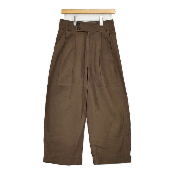 MARGARET HOWELL 578-4143014 DENSE FINE LINEN POPLIN 定価37400円 パンツ 24SS ブラウン レディース マーガレットハウエル【中古】5-0726M∞