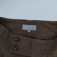 MARGARET HOWELL 578-4143014 DENSE FINE LINEN POPLIN 定価37400円 パンツ 24SS ブラウン レディース マーガレットハウエル【中古】5-0726M∞