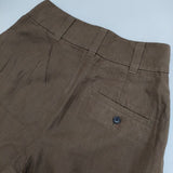MARGARET HOWELL 578-4143014 DENSE FINE LINEN POPLIN 定価37400円 パンツ 24SS ブラウン レディース マーガレットハウエル【中古】5-0726M∞
