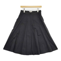 MARGARET HOWELL 578-3132001 WASHED COTTON SATIN スカート 23SS ブラック レディース マーガレットハウエル【中古】5-0921M∞