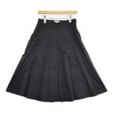 MARGARET HOWELL 578-3132001 WASHED COTTON SATIN スカート 23SS ブラック レディース マーガレットハウエル【中古】5-0921M∞