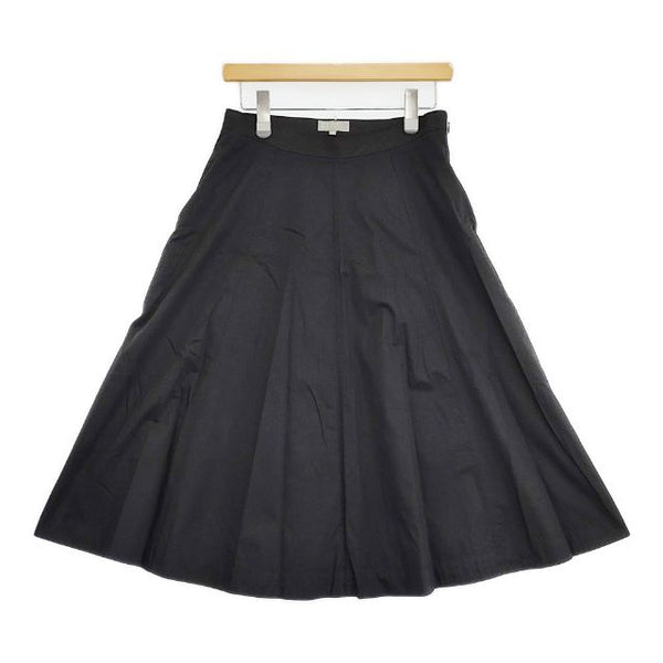 MARGARET HOWELL 578-3132001 WASHED COTTON SATIN スカート 23SS ブラック レディース マーガレットハウエル【中古】5-0921M∞