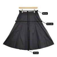 MARGARET HOWELL 578-3132001 WASHED COTTON SATIN スカート 23SS ブラック レディース マーガレットハウエル【中古】5-0921M∞