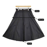 MARGARET HOWELL 578-3132001 WASHED COTTON SATIN スカート 23SS ブラック レディース マーガレットハウエル【中古】5-0921M∞