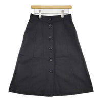 MARGARET HOWELL 578-3132030 COTTON LINEN TWILL スカート 23SS ブラック レディース マーガレットハウエル【中古】5-0922M∞