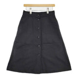 MARGARET HOWELL 578-3132030 COTTON LINEN TWILL スカート 23SS ブラック レディース マーガレットハウエル【中古】5-0922M∞
