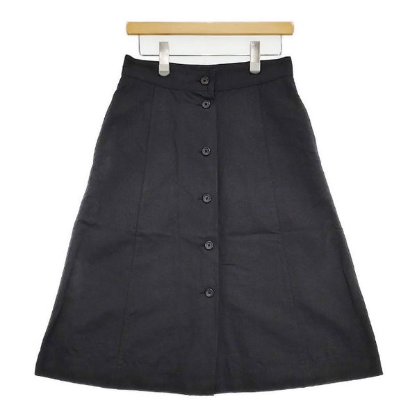 MARGARET HOWELL 578-3132030 COTTON LINEN TWILL スカート 23SS ブラック レディース マーガレットハウエル【中古】5-0922M∞