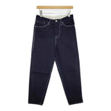 mina perhonen always テーパードデニム dn4362D 定価35200円 コットンリネン デニムパンツ ネイビー レディース ミナペルホネン【中古】5-1106G∞