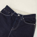 mina perhonen always テーパードデニム dn4362D 定価35200円 コットンリネン デニムパンツ ネイビー レディース ミナペルホネン【中古】5-1106G∞