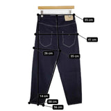 mina perhonen always テーパードデニム dn4362D 定価35200円 コットンリネン デニムパンツ ネイビー レディース ミナペルホネン【中古】5-1106G∞