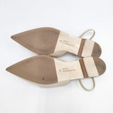 Rupert Sanderson チェーンスリングバックフラットシューズ 定価143000円 RE24-20 サイズ38 パンプス ベージュ レディース ルパートサンダーソン【中古】5-0707G◎