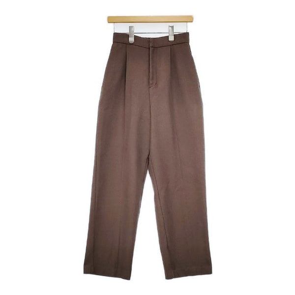 MOUSSY SPRING TUCK PANTS 010DSH30-2160 063 センタープレススラックス パンツ ブラウン レディース マウジー【中古】5-1005M∞