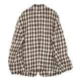 45R/45rpm インドリネンのシャツジャケット MEN 定価55000円 ブラウン ホワイト メンズ フォーティーファイブアールピーエム【中古】5-1014M♪