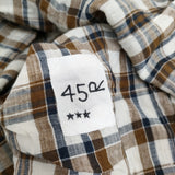 45R/45rpm インドリネンのシャツジャケット MEN 定価55000円 ブラウン ホワイト メンズ フォーティーファイブアールピーエム【中古】5-1014M♪