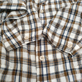 45R/45rpm インドリネンのシャツジャケット MEN 定価55000円 ブラウン ホワイト メンズ フォーティーファイブアールピーエム【中古】5-1014M♪