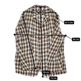 45R/45rpm インドリネンのシャツジャケット MEN 定価55000円 ブラウン ホワイト メンズ フォーティーファイブアールピーエム【中古】5-1014M♪