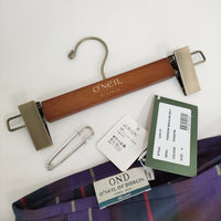 O'NEIL OF DUBLIN 新品 CLASSIC LONG KILT 両脇ベルト後プリーツスカート ロング パープル レディース オニールオブダブリン【中古】5-0603T♪