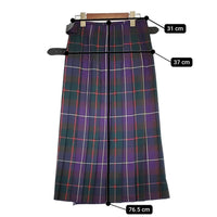 O'NEIL OF DUBLIN 新品 CLASSIC LONG KILT 両脇ベルト後プリーツスカート ロング パープル レディース オニールオブダブリン【中古】5-0603T♪
