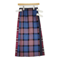 O'NEIL OF DUBLIN キルトスカート ウールコンビネーション パッチワーク レギュラー ピンク レディース オニールオブダブリン【中古】5-0603T♪