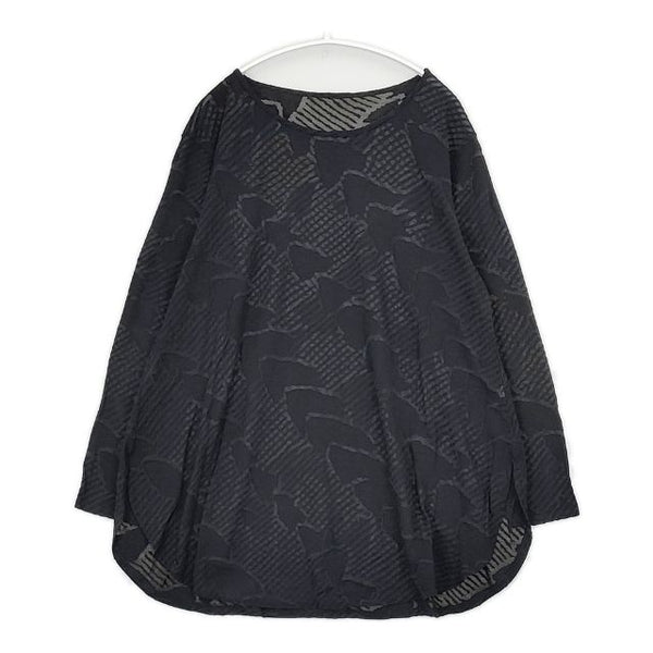JURGEN LEHL J0181UB212 コットンシルク チュニック 長袖Ｔシャツ カットソー ロンＴ ブラック レディース ヨーガンレール【中古】5-0726M∞