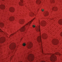 nuno 布 ドット 刺繍 ブラウス シャツ レッド レディース【中古】5-0921M∞