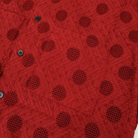 nuno 布 ドット 刺繍 ブラウス シャツ レッド レディース【中古】5-0921M∞