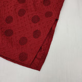 nuno 布 ドット 刺繍 ブラウス シャツ レッド レディース【中古】5-0921M∞