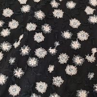 Sybilla 花 刺繍 チュール ノースリーブドレス サイズM ワンピース ブラック ベージュ レディース シビラ【中古】5-0622S♪