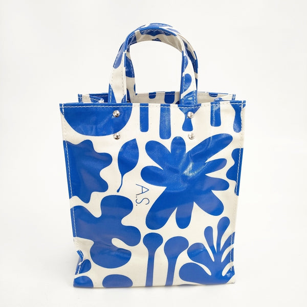 TEMBEA 新品 PAPER TOTE S ANDREAS PVC 定価19800円 トートバッグ ブルー ホワイト レディース テンベア【中古】5-0809G◎#