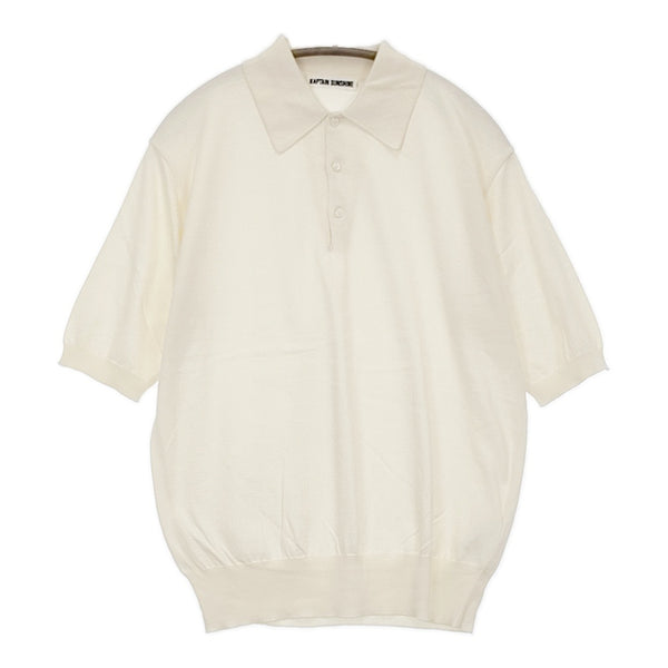 KAPTAIN SUNSHINE 新品 Cotton Knit Polo Shirt 34 定価28600円 ニット ポロシャツ エクリュ レディース キャプテン サンシャイン【中古】5-0708S♪