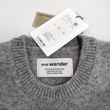 and wander 新品 shetland wool sweater L/XL 定価40700円 574-4284161 セーター ニット グレー メンズ アンドワンダー【中古】5-0912T♪