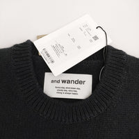 and wander 新品 shetland wool sweater L/XL 定価40700円 574-4284161 セーター ニット ブラック メンズ アンドワンダー【中古】5-0912T♪