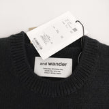 and wander 新品 shetland wool sweater L/XL 定価40700円 574-4284161 セーター ニット ブラック メンズ アンドワンダー【中古】5-0912T♪