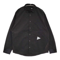and wander 新品 fleece base LS shirt S 定価26400円 574-4253120 フリース切替 長袖シャツ ブラック メンズ アンドワンダー【中古】5-0912T♪