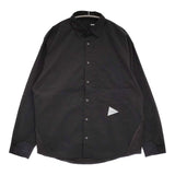 and wander 新品 fleece base LS shirt S 定価26400円 574-4253120 フリース切替 長袖シャツ ブラック メンズ アンドワンダー【中古】5-0912T♪