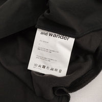 and wander 新品 fleece base LS shirt S 定価26400円 574-4253120 フリース切替 長袖シャツ ブラック メンズ アンドワンダー【中古】5-0912T♪