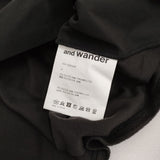 and wander 新品 fleece base LS shirt S 定価26400円 574-4253120 フリース切替 長袖シャツ ブラック メンズ アンドワンダー【中古】5-0912T♪