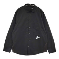 and wander 新品 fleece base LS shirt M 定価26400円 574-4253120 フリース切替 長袖シャツ ブラック メンズ アンドワンダー【中古】5-0912T♪